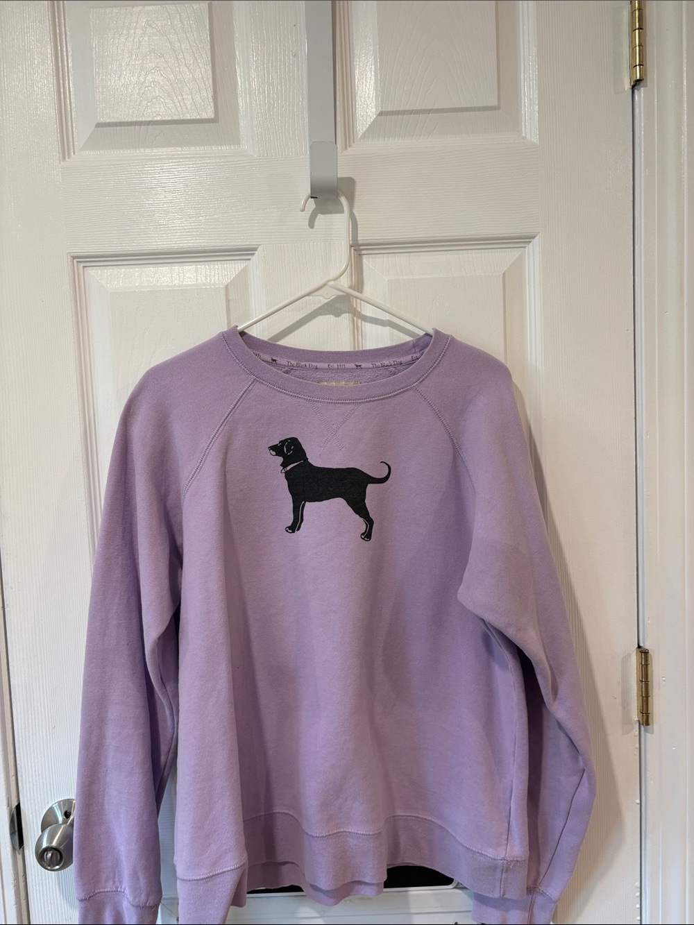 The Black Dog Lavender Crewneck Sweatshirt with Black Dog Silhouette